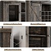 Farmhouse 72'' Coffee Bar Cabinet with LED Light and Power Outlet, Kitchen Hutch with 3 Drawers and Wine Glass Rack, Sliding Barn Door Wine Cabinet - 4 of 4