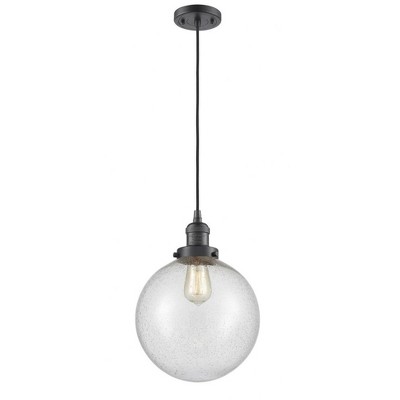 Beacon - 1 Light Cord Hung Mini Pendant In Industrial Style-13 Inches Tall and 10 Inches Wide