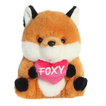Aurora Mini Foxy Fox Rolly Pet Round Stuffed Animal Orange 5.5"