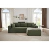 Dolonm 103.2 in. Corduroy L-Shaped Cloud Sectional 4-Seater Sofa Deep Seat Couch No Assembly（Black） - 2 of 4
