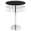 27.5" Elia Contemporary Adjustable Bar Height Pub Table Black Wood Top with Chrome Frame - LumiSource - image 2 of 4