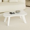 MAYEERTY Coffee Table Modern White Imitation Marble Solid Wood Cloud Legs Computer Desk - 2 of 4