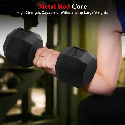 40Lb Pair Of Dumbbells PVC Hex Dumbbell Weight Set, Strength training Dumbbell, Carbon Steel ,for Fitness& Muscle Toning