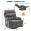 Mamual Recliner with Massage and Heat, 360° Swivel Linen Recliner Chair with Cup Holders & Side Pocket for Adults - 2 of 4
