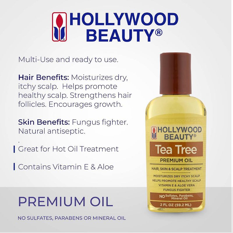 Hollywood Beauty Tea Tree Oil Skin and Scalp Treatment - 2 fl oz, 4 of 8