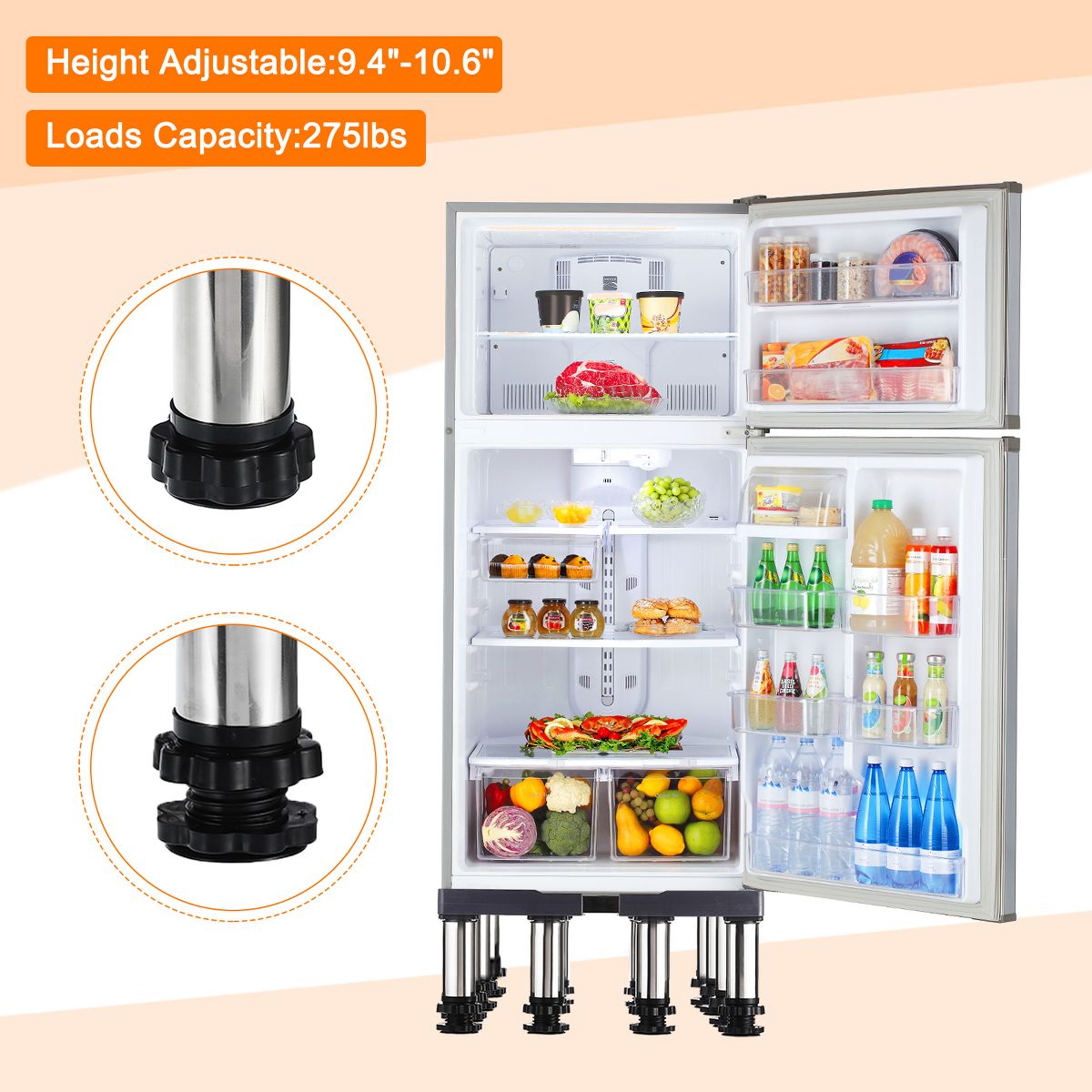 Unique Bargains Mini Fridge Stand, 12 Strong Feet - thumbnail 8