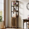 Lantine 6-Tier Bookcase, 71.65" Tall Narrow Bookshelf with Louvered Door Cabinet, Freestanding Corner Shelf for Bedroom, Living Room, Home Office - 4 of 4