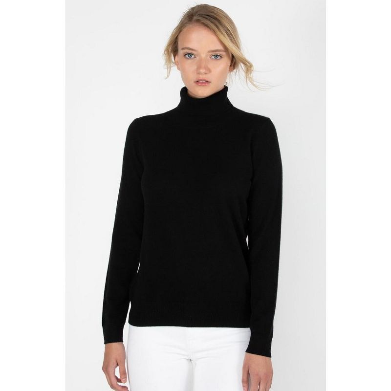 JENNIE LIU Women's 100% Pure Cashmere Long Sleeve Turtleneck Pullover Sweater, 2 of 4