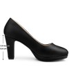 BLISSFUL STEP Women's Round Toe Platform Chunky Heel Pumps - 2 of 4