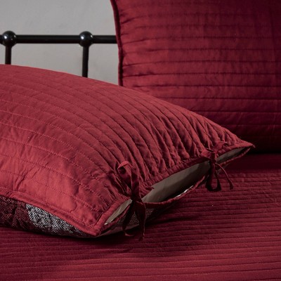 Red and Black Plaid Reversible Daybed Cover Set