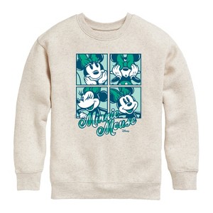 Boys' - Disney - Plaid Minnie Mouse Graphic Long Sleeve Fleece Sweatshirt - 1 of 4