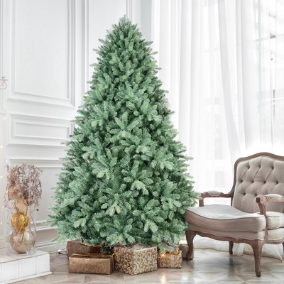 NAYSAYE Christmas Tree Stand 9FT Blue Green Tint Tree with Realistic Branches for Holiday Decorations, Blue and Green, 77"*108"*67.1"
