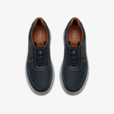 Clarks Mens Craftwell Lace Navy Leather Shoes 10.5 Medium — фото 6