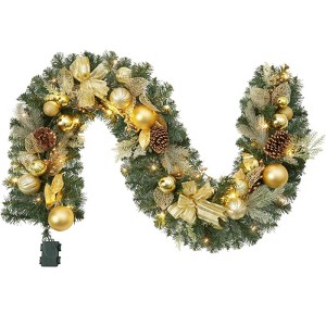 6ft Lighted Christmas Garland, Artificial Pre Lit Xmas Garland Decorations - 1 of 4