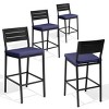 Crestlive Products Outdoor Bar Stools Set of 4 Counter Height Bar Stools with Cushions, Patio Bistro Tall Chairs with Back and Footrest - 2 of 4