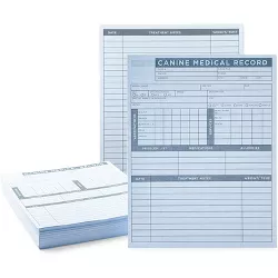 Okuna Outpost 250 Pack Pet Medical Record Sheets for Vets, Paper Puppy Vaccine Cards (8.5 x 11 in)