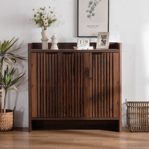 MOEPISY Shoe Cabinet 5-Tier with Shutter Doors, Large Wooden Shoe Organizer Rack with Adjustable Shelves - 1 of 4