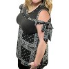 Women's Bandana Print Ribbon Sleeve Tank Top - POL - 3 of 4