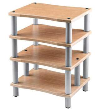 Monolith 4 Tier Audio Stand XL - Maple, Open Air Design, Each Shelf Supports Up to 75 lbs., Perfect Way to Organize AV Components
