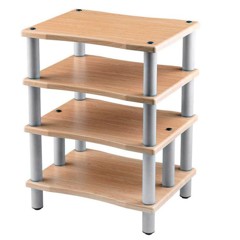 Monolith 4 Tier Audio Stand XL - Maple, Open Air Design, Each Shelf Supports Up to 75 lbs., Perfect Way to Organize AV Components, 1 of 7