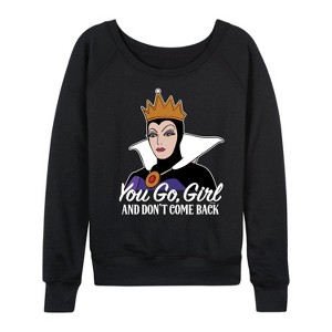 Women's - Disney Princess - You Go Girl Lightweight French Terry Wide Neck Long Sleeve Graphic Shirt - 1 of 4