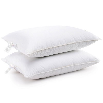White Hypoallergenic Hollow Fiber Standard Size Pillows - Set of 2