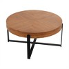 NicBex Retro Round Wood Coffee Table Black/Gold Cross Metal Legs Accent Table for Living Room - 4 of 4