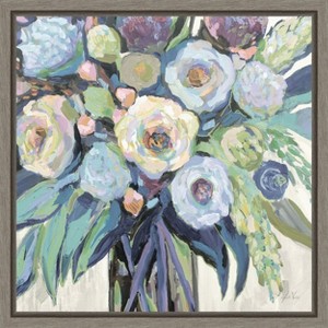 Amanti Art Nighttime Neutral (Flowers in Vase) by Jeanette Vertentes Canvas Wall Art Print Framed 16 x 16-in. - 1 of 4