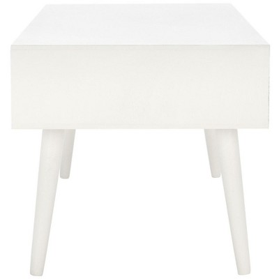 Mozart Mid-Century Rectangular Coffee Table with Storage - Distressed White
