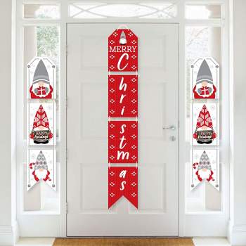 Big Dot of Happiness Christmas Gnomes - Hanging Vertical Paper Door Banners - Holiday Party Wall Decoration Kit - Indoor Door Decor