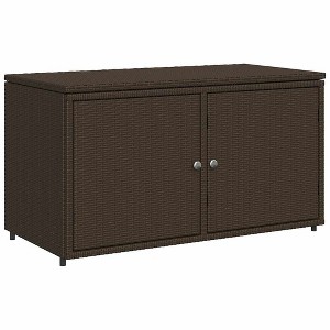 vidaXL Patio Storage Cabinet Tool Organizer Outdoor Furniture Poly Rattan - 1 of 4