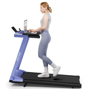 Deerrun Folding 16.53 * 39.37 Belt Inches treadmill with 6% incline Premium Five-Layer Belt Free Tabletop Gift （BlackBlue) - 1 of 4