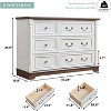 RISOKEYS 6 Drawer Dresser Chest with Base Wooden Rustic Chest of Drawers, Storage Organizer for Bedroom, Living Room, Beautiful Sturdy and Durable - 3 of 4