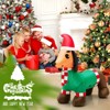 Tangkula 4FT Long Christmas Inflatable Dachshund Dog Blow Up Wiener Dog Decoration w/ Bright LED Lights Stakes & Ropes Lighted Xmas Holiday Decor - 4 of 4