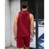 Clearlove Men's Athletic Tracksuit Set Sleeveless Hooded Tanks Tops Sweatsuit 2 Piece Casual Sports Shorts Set - 4 of 4