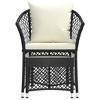 vidaXL 2 Piece Patio Lounge Set with Cushions Black Poly Rattan - 4 of 4