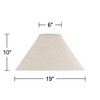Springcrest 6" Top x 19" Bottom x 10" High x 10" Slant Lamp Shade Replacement Large Gray Tapered Empire Modern Boucle Woven Fabric Spider Harp Finial - 4 of 4