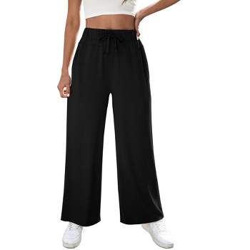 Women's Yoga Pants with Pockets Casual Joggers Loose Lounge Wide Leg High Waisted Drawstring Pants