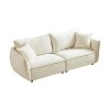 GDFStudio Aelina 88'' Modern Chenille Upholstered 3-Seater Sectional Sofa with 4 Pillows - 4 of 4