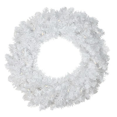 Northlight 30" Prelit LED Snow White Artificial Christmas Wreath - Clear Lights