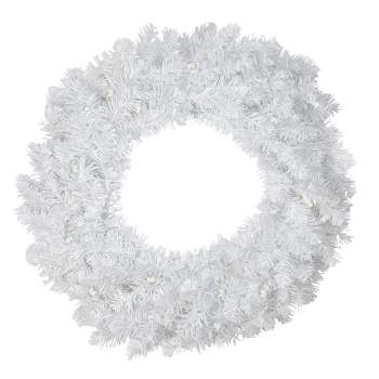 Northlight 24" Prelit LED White Artificial Christmas Wreath - Clear Lights