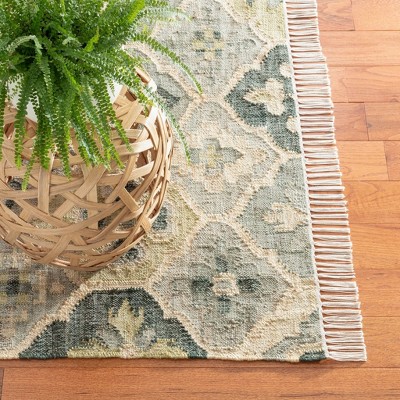 Ivory Medallion Handmade Cotton Blend Rectangular Rug 2' x 3'