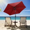 Costway 7.5 ft Solar Powered Patio Umbrella with LED Lights Push Button Tilt Crank Handle Beige/Gray/Navy/Black/Brown/Red - 4 of 4
