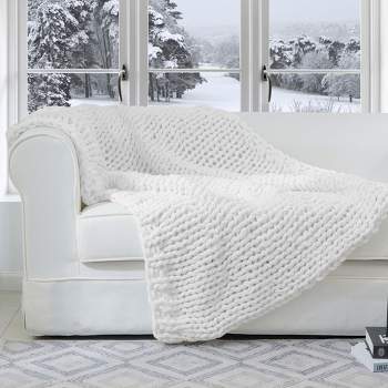 Cheer Collection Chunky Cable Knit Throw Blanket - 50" x 60"