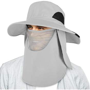 Sun Hats for Women Hiking Fishing Hat Wide Brim Hat with Large Neck Flap Sun  Protection Hats for Men and Women Light Grey - Yahoo Shopping
