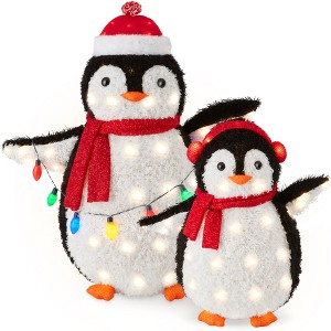 Best Choice Products 2-Piece Lighted 3ft Pop-Up Penguin Family Outdoor Christmas Decoration w/ 150 LED Lights - 1 of 4