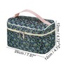 Unique Bargains Portable Peony Cosmetic Bag Green Blue 1 Pc - 2 of 3