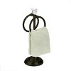 Home Mart Goods Matte Black Stainless Steel Dove Double Ring Fingertip Towel Holder With Heavy Base - 4 of 4