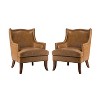 Set of 2 Nikolaus Vegan Leather Armchair with Solid Wood Legs and and Nailhead Trim for Living Room and Bed Room| ART OF LIVING DESIGNS-CAMEL - 2 of 4