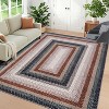 Acekool Washable Braided Print Rug, Non Slip Low Pile Stain Resistant Foldable Area Rug for Living Room Bedroom Dining - 3 of 4